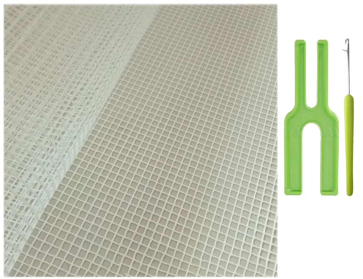 CCWORAN Kit Fai Da Te per Realizzare Tappeti e Tappezzeria, Kit Artigianato a Rete, 100 x 150 cm, Tessuto a Rete per Ricami e Decorazioni Artigianali, Unisex, Tutte le Stagioni