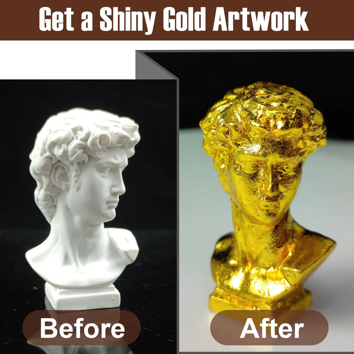 200ml Foglia oro decorazione, Set per doratura adesiva foglia d'oro per uso artistico e artigianale - 100 ml di adesivo per doratura, 100 ml di vernice per foglie metalliche, 4spazzole, 2 guanti