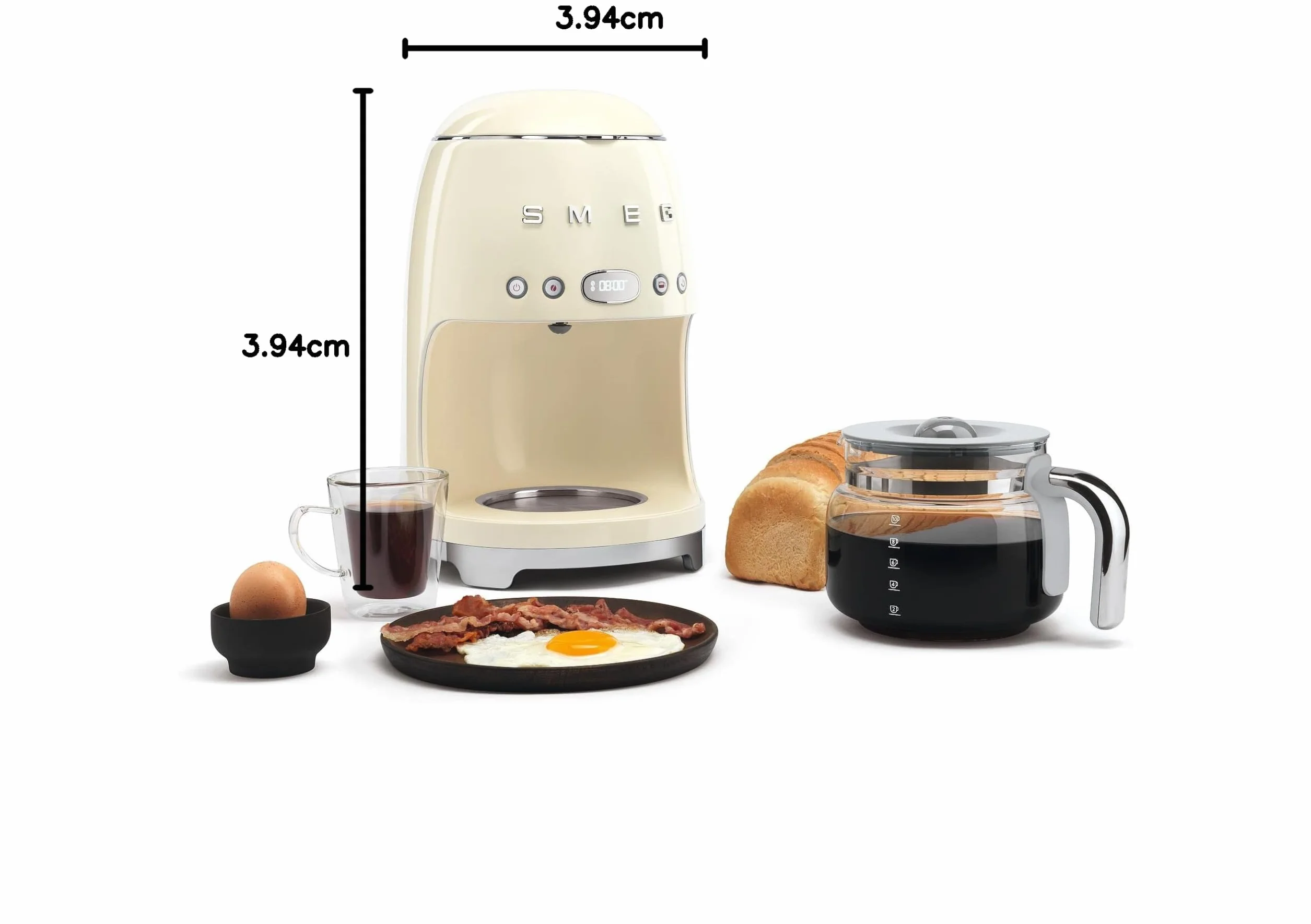 Smeg DCGC01 Replacement 10 Cup Coffee Pot - Glass Coffee Carafe for DCF02 Drip Coffee Maker Machine