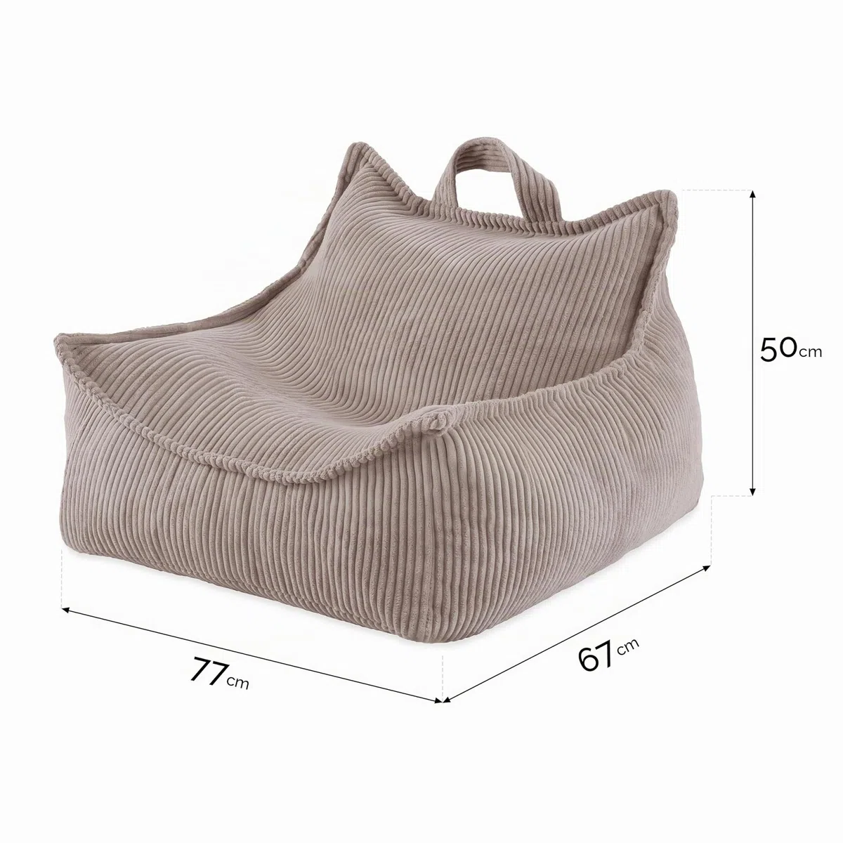 MISIOO Pouf Poltrona Boucle e Corduroy 77 x 67 x 50 cm - Elegante Poltrona Camera da Letto - Arredamento Casa Perfetto - Design Moderno e Confortevole