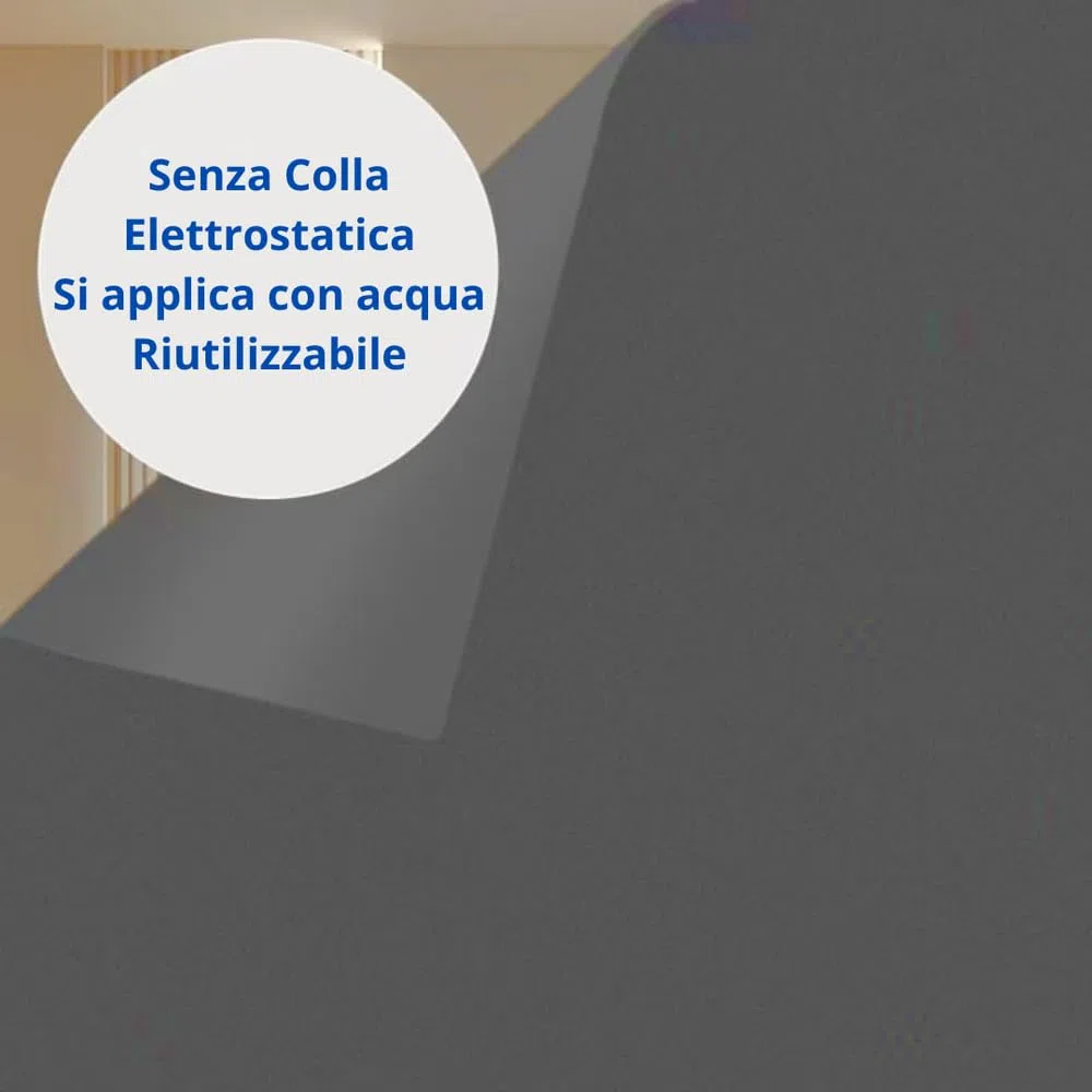 Pellicola Privacy Vetro Oscurante totale MISURE GRANDI (NERO, 60 X 200 CM) Finestre Box Doccia decorativa Antisguardo Riutilizzabile Elettrostatica