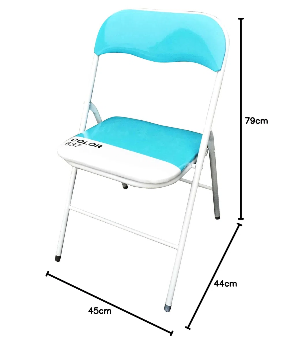 MilaniHome.it - Set di 2 Sedie Slim Pieghevoli Blu Color 637 con Comoda Imbottitura nella Seduta per Ospiti, Ufficio, Casa, Campeggiodi coloreBlu
