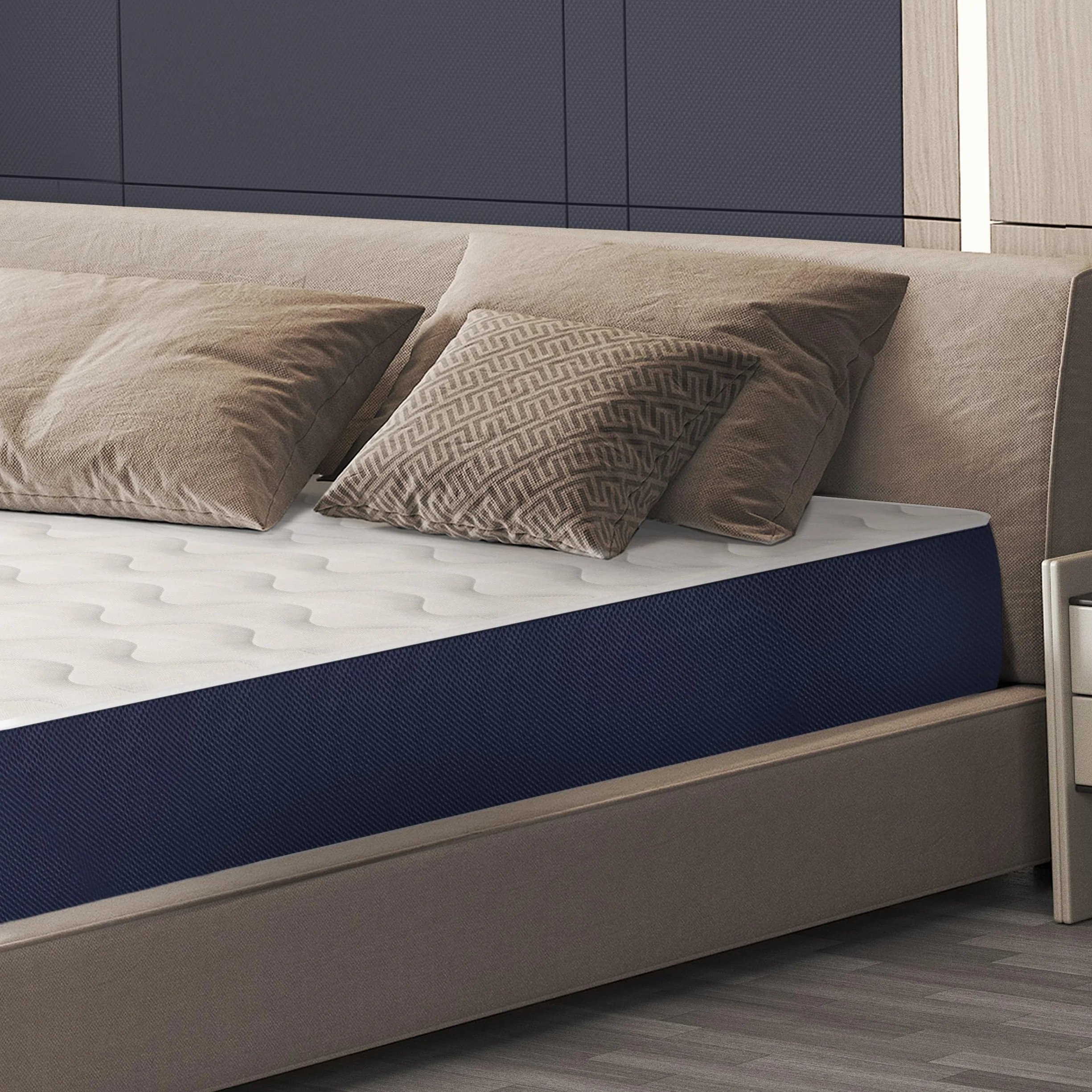 Materasso Una Piazza e Mezza 120 x 190 in Waterfoam Ipoallergenico | Altezza 10 cm | Imbottitura in Ovatta e Rivestimento in Tessuto 3D Traspirante, Antiacaro e Antifungino | Realizzato in Italia