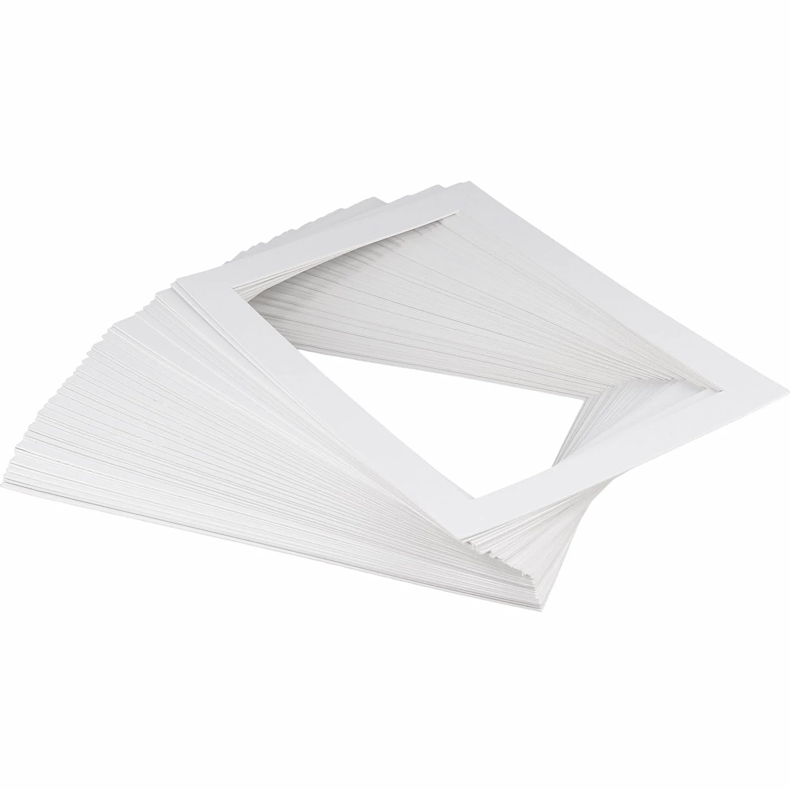 40 Pezzi Dimensioni Esterne 21 x 29,7 cm Bianco passepartout cartoncino, Cornice Quadrata Formato A4, passepartout per Foto, presentazioni artistiche