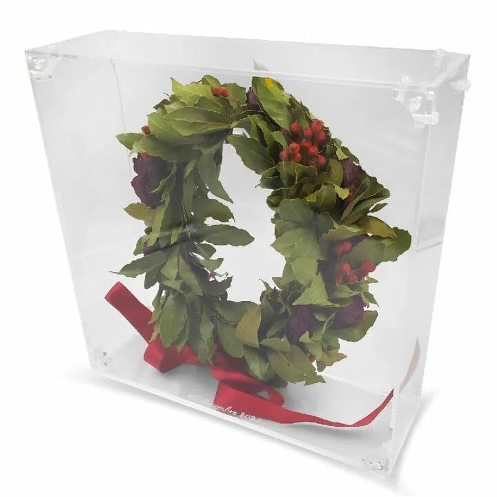 Generico Teca Scrigno (35cm x 35cm x 11cm) Porta Corona Alloro LAUREATI...Conserva al Meglio i Tuoi Ricordi