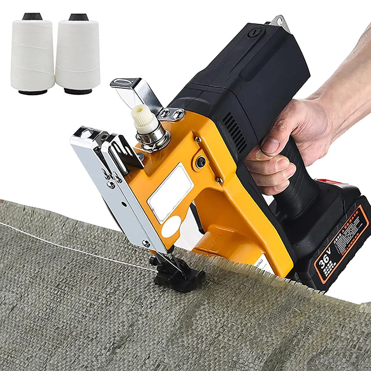 Cucitrice Portatile Manuale per Sacchi - Macchina Elettrica Cordless per Chiusura Sacchi | 2s/Sacchetto | Batteria al Litio Rimovibile | Macchina da Cucire Automatica per Sacchi | Ideale per Sacchi