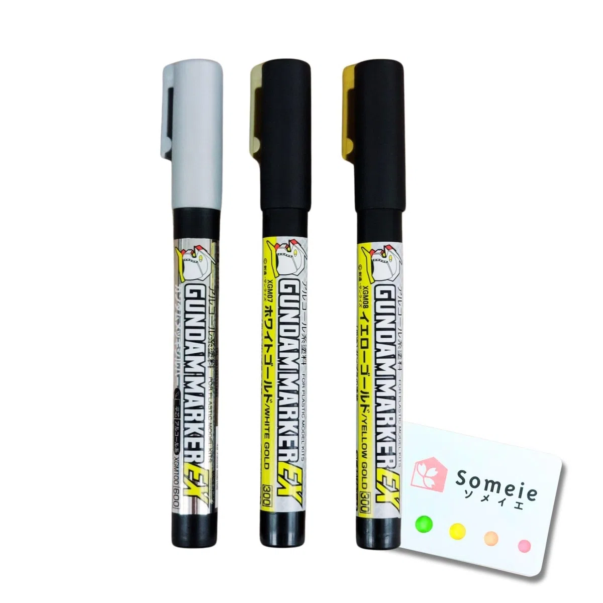 GSI Creos Gundam Marker EX - Set di 3 pennarelli XGMS100 e Sticky Note XGM100, XGM07, XGM08, per modelli in plastica