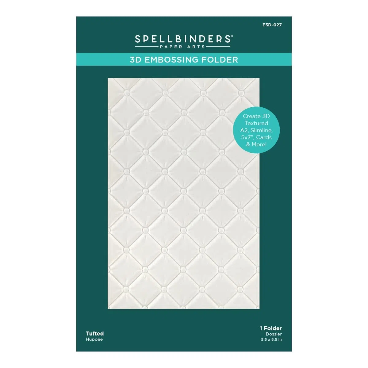 Spellbinders Cartella goffratura 3D trapuntata, opaca, una