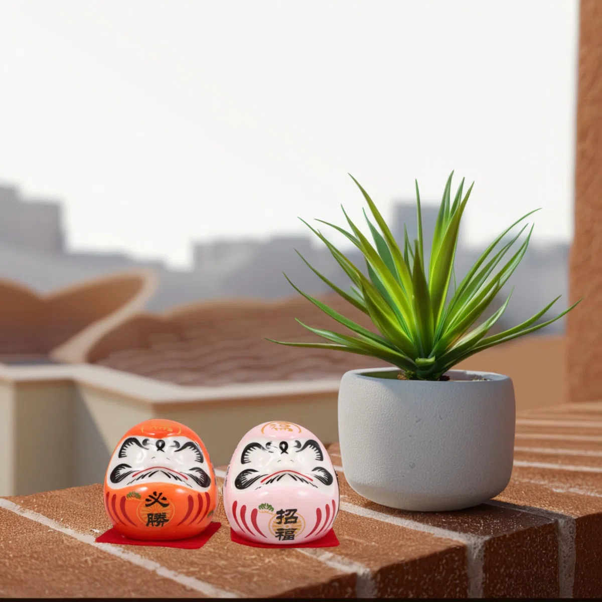 Zerodeko 1 Set Del Dharma in Ceramica Bambola Daruma Giapponese Statua Giapponese Di Daruma Bambola Di Porcellana Daruma Di Porcellana Mini Bambola Daruma Statuina Daruma Zen Daruma