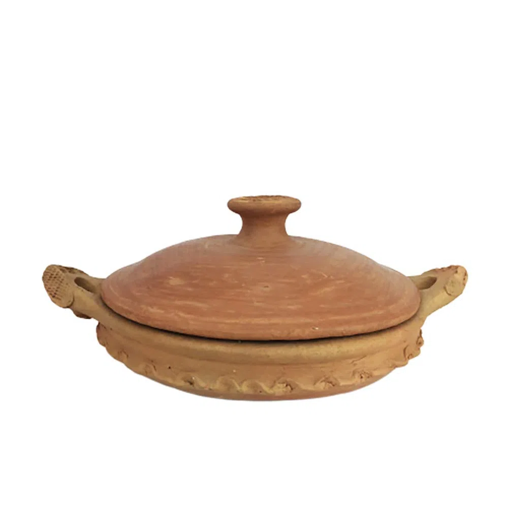 Tajine Marocchino Pentola Berbera in Terracotta Naturale per Cucinare