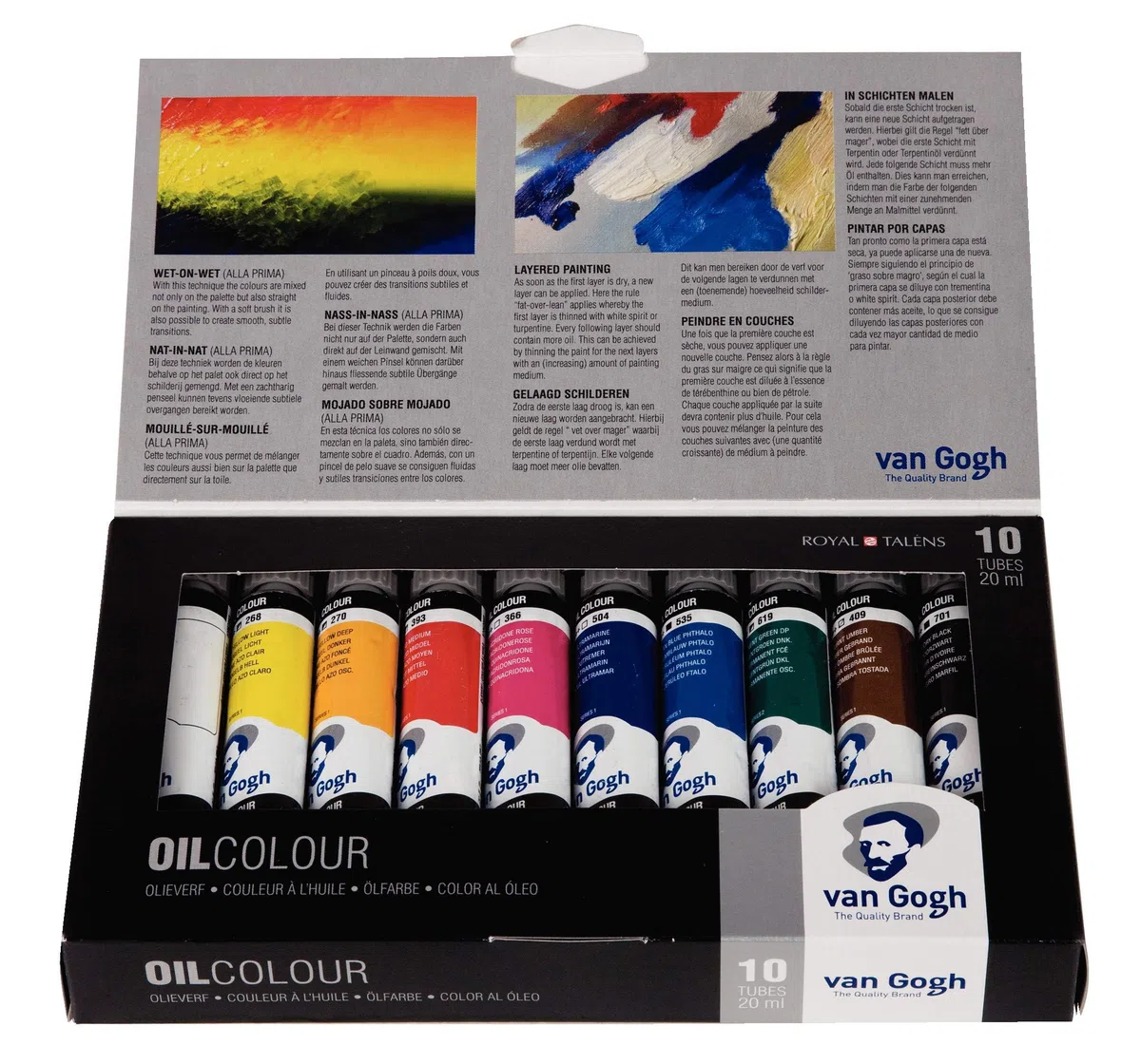 Vernice a olio Van Gogh, tubi da 10x20ml, set base