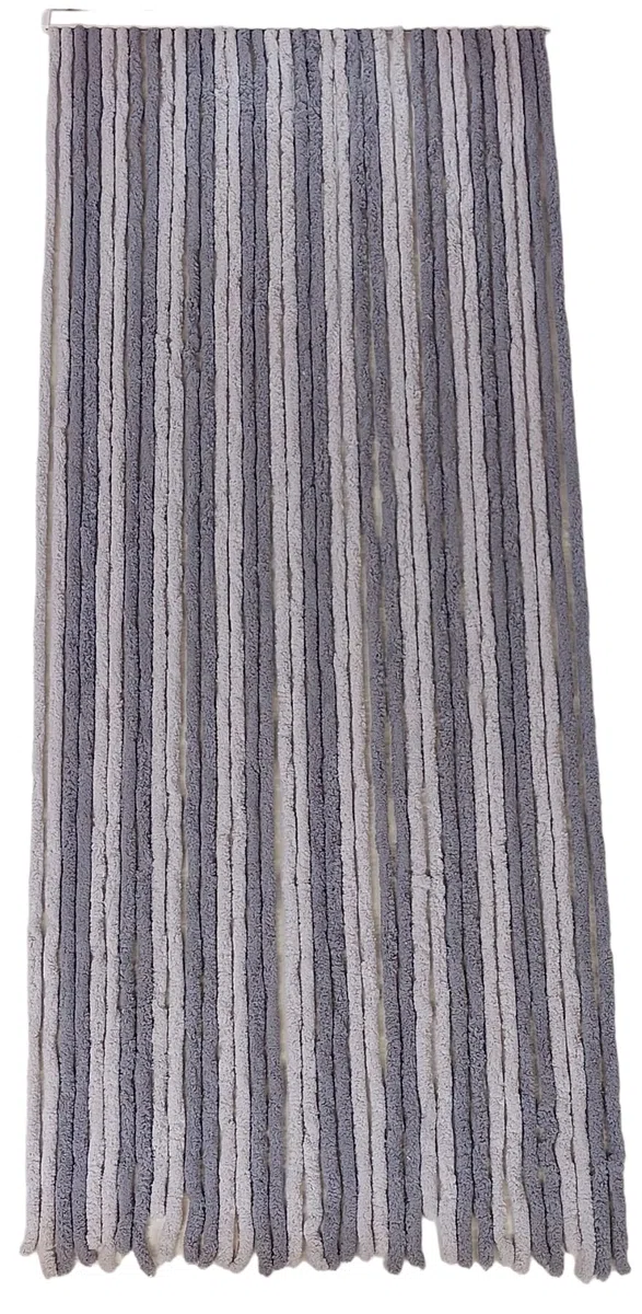 MadeInNature Porta Ciniglia Bicolore, Tenda d'Ingresso Anti-Insetti con Larghezza e Lunghezza Tagliabile, 90 x 210 cm (Grigio Chiaro/Grigio Scuro)
