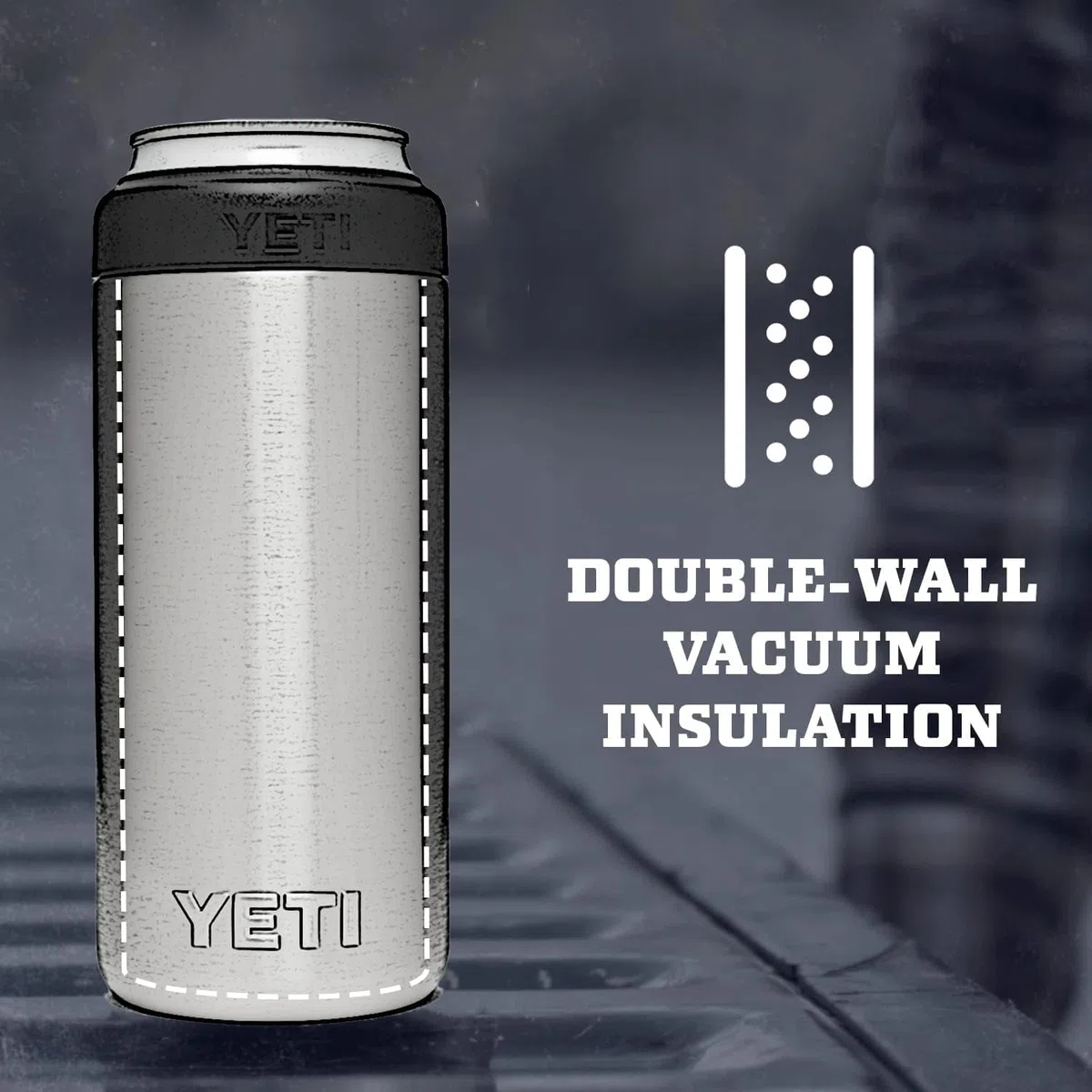 YETI Rambler Colster Slim, isolante per lattine, in acciaio inox, colore verde mare, 250 ml