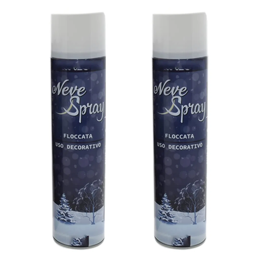 2 Neve Spray Max bomboletta 600ml per Decorazioni Albero di Natale presepe vetri finestre casa vetrine Artificiale
