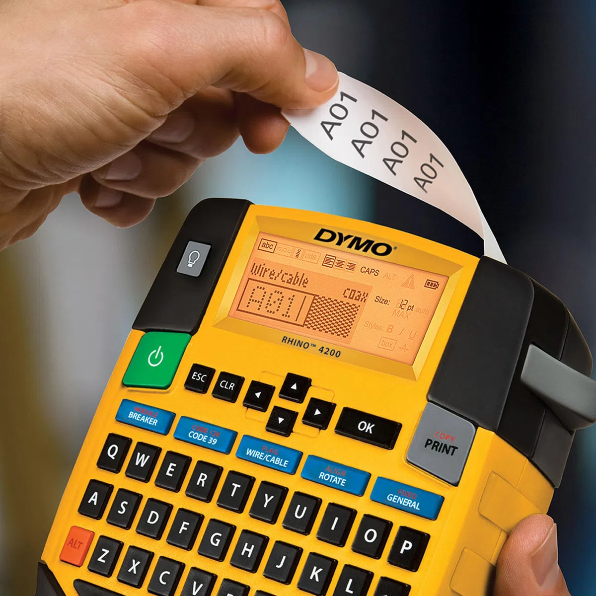 Dymo Rhino etichette industriali flessibili in nylon autoadesive | rotolo da 19 mm x 3,5 m | stampa nera su bianco