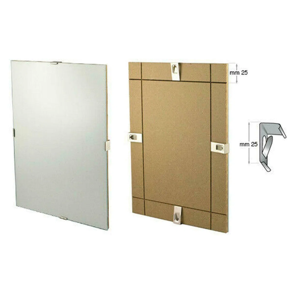 Decor Space Cornice a giorno espositore porta foto e documenti da parete con lastra in Crilex e supporto in MDF (70 x 100 cm)