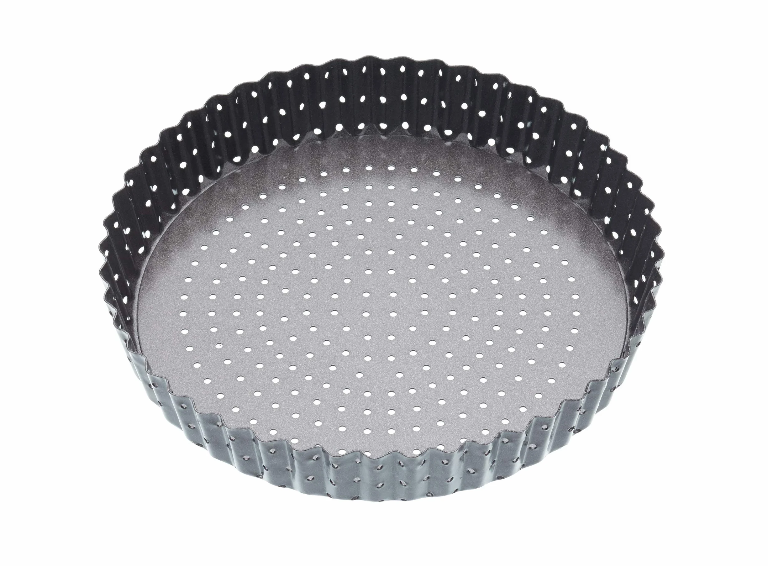MasterClass Crusty Bake Teglia per Quiche Perforata con Base Rimovibile e Rivestimento Antiaderente, 23 cm - Grigio