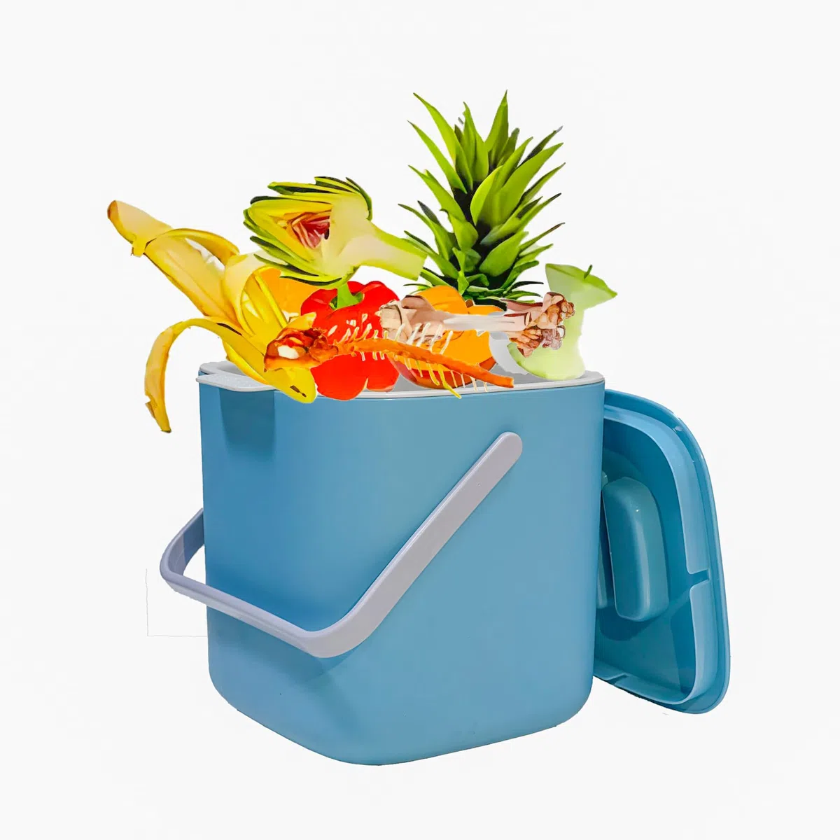 Pattumiera biologica, per compost di tutti i giorni, lavabile in lavastoviglie, inodore, filtro estraibile, cestino per la spazzatura biologico, piccolo con coperchio, secchio biologico
