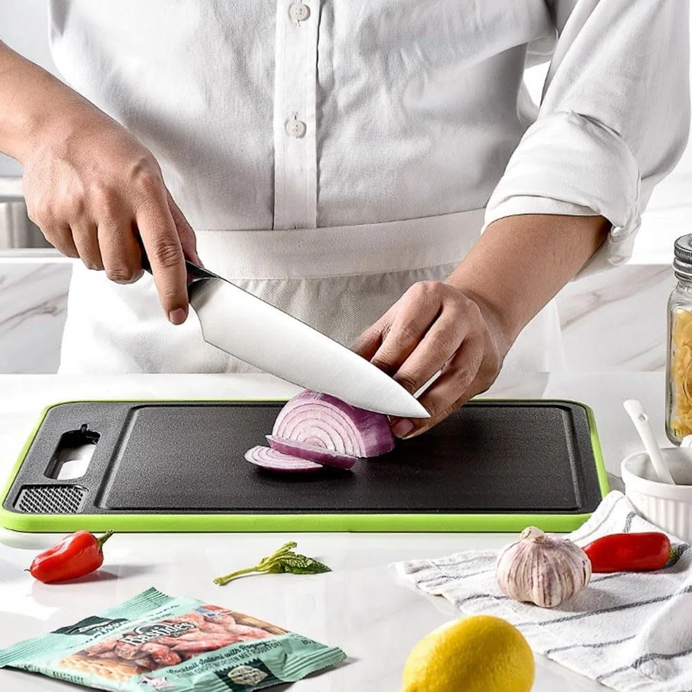 Vassoio per scongelare e scongelare rapidamente carne e cibo 4 in 1, tagliere per scongelare rapidamente carne e cibo (L)
