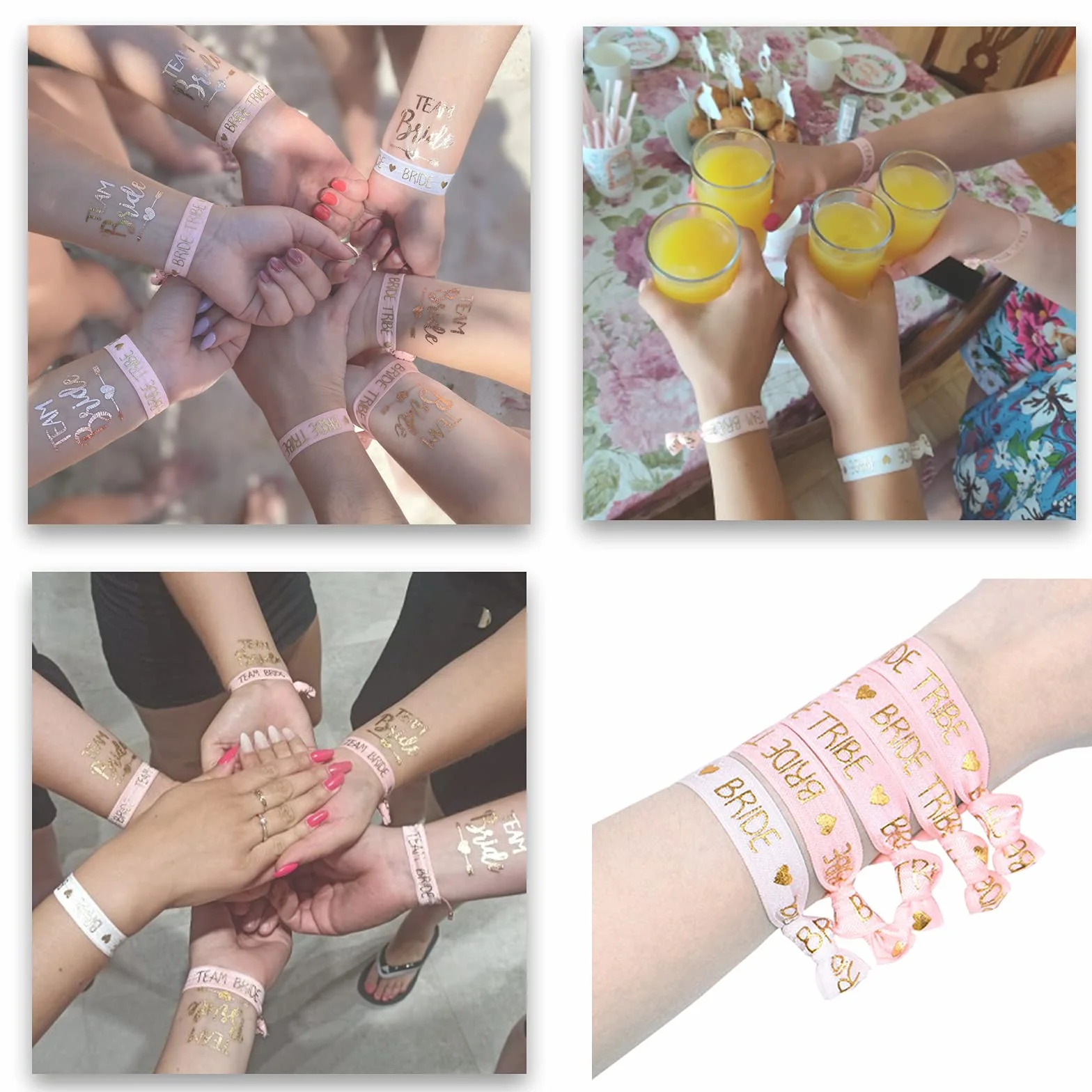 16PCS Gadget Sposa to Be Kit Accessori Velo Sposa Decorazione per la notte delle ragazze, 10 Team Sposa Bracciali, 1 Sposa to Be Bracciali, Velo, Spille, Tatuaggi, Cerchietto Tiara