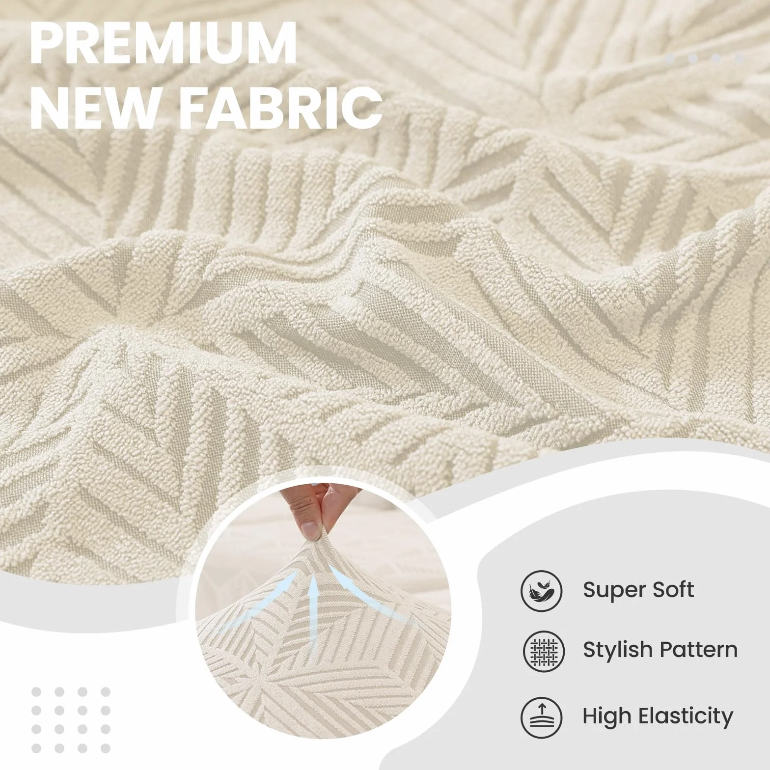 Ystyle Coprisedie con Schienale 4 Pezzi, Coprisedie Elasticizzato, Copri Sedie Soggiorno Cucina, Universali Fodera Sedia Antigraffio Gatto, Moderno Antimacchia Copertura Sedia, Beige