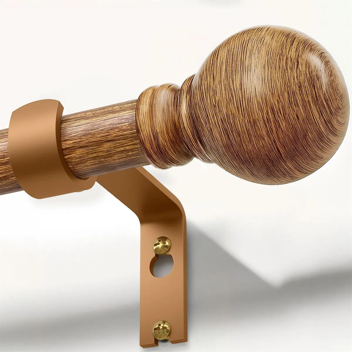 Bastone Tenda Estensibile Effetto Legno,Lunghezza 82-148 Cm, Stile Rustico,Montaggio A Parete,Diametro 25 Mm,Portanza 15 Kg, Non Si Piega,Adatta Per Interni Camera Da Letto e Salotto
