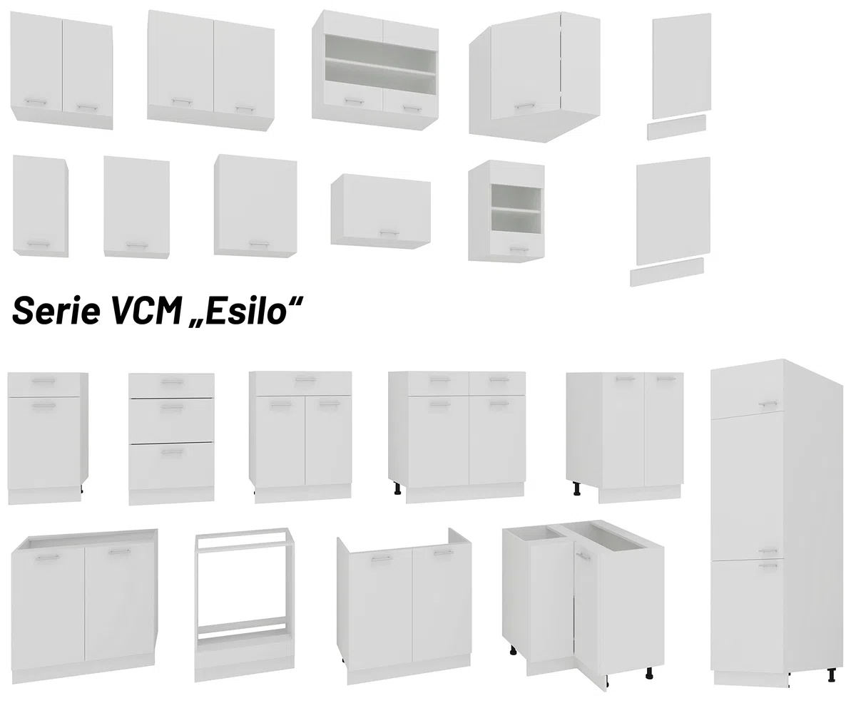 VCM Armadietto da cucina, larghezza 60 cm, pieghevole, da cucina, colore: bianco