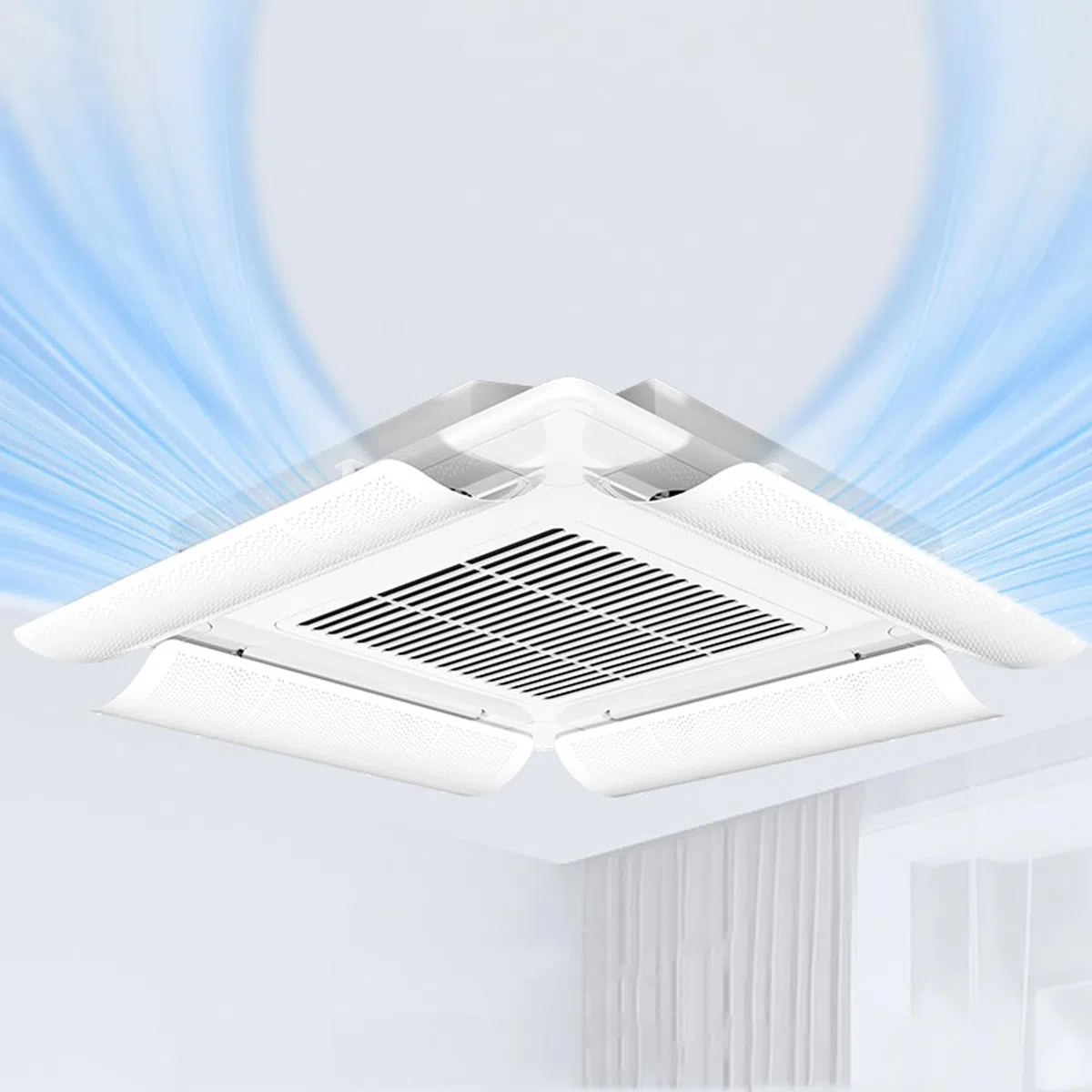 Central Air Conditioning Deflector, Ceiling Air Conditioner Wind Deflector, Prevent Direct Blow, Inclinazione Angle Adjustable, Installazione Facile (4 Pack)