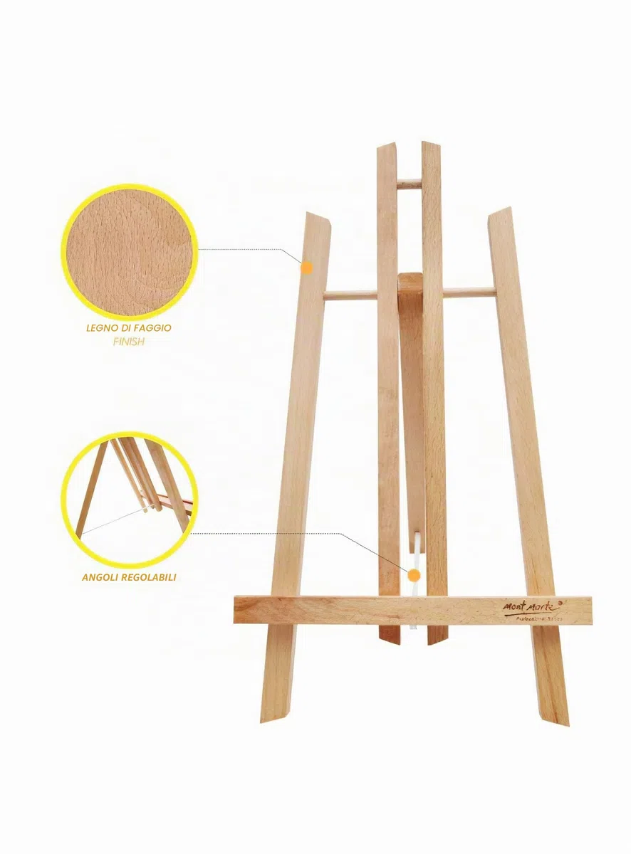 Mont Marte Piccolo Cavalletto Tavolo in Faggio - Medium - Ideale Cavalletto in Legno per la Presentazione di Telaio e Cornici Fino a 40 cm - Perfetto per Eventi, Esposizioni e Convegni