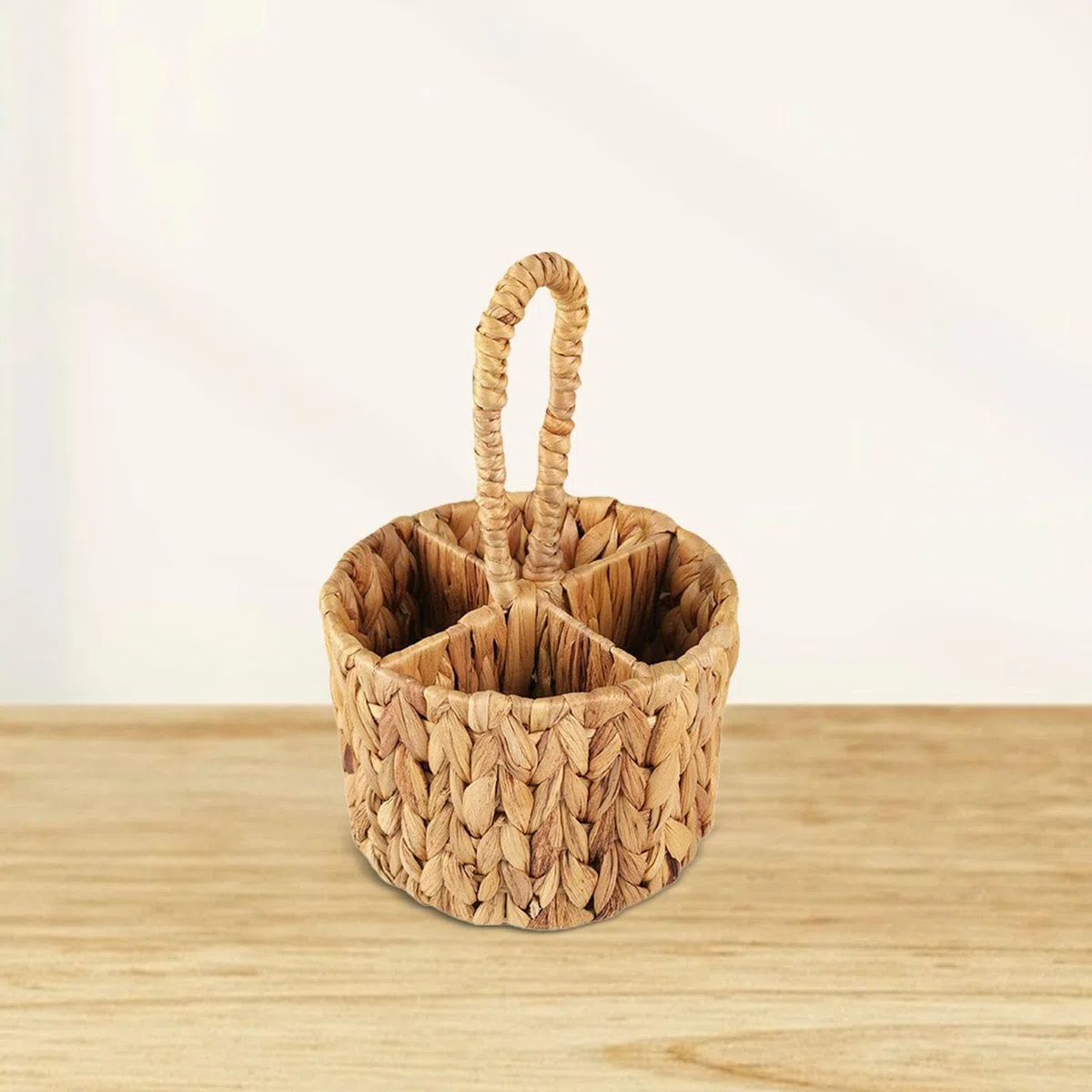 Cesto portaposate in vimini, portaposate in giacinto d'acqua, organizer per utensili da cucina