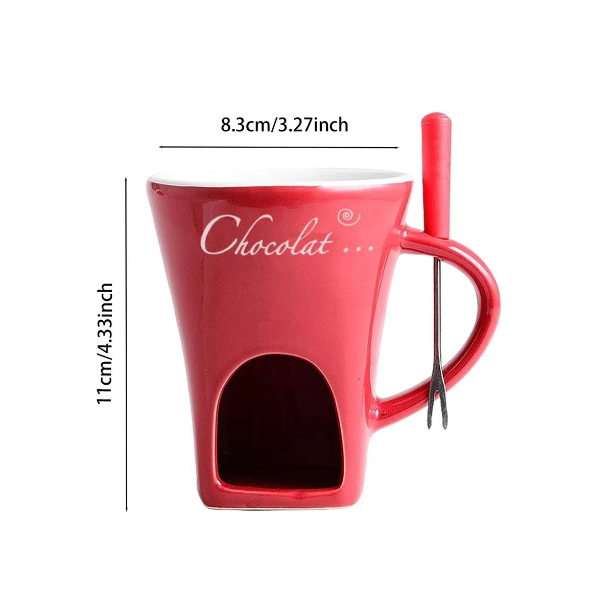perfk Tazza per fonduta Tazza per fonduta Scaldaburro Tazza per sciogliere caramelle e cioccolato 130 ml per cucina Anniversario Tapas Dessert Fidanzamento, Rosso