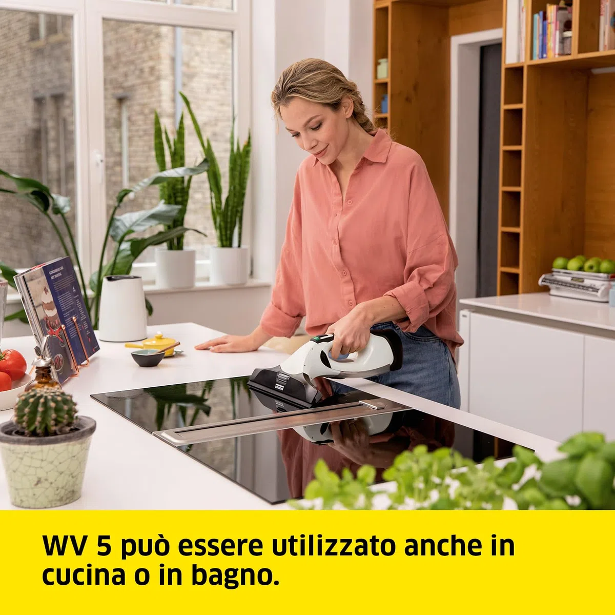 KÄRCHER Lavavetri Aspiragocce WV 5 Plus N per la Pulizia di Vetri, Piastrelle, Cabine Doccia, Piani a Induzione, Serbatoio 100ml, Autonomia batteria 35 min, Ampiezza Bocchette 28-17 cm