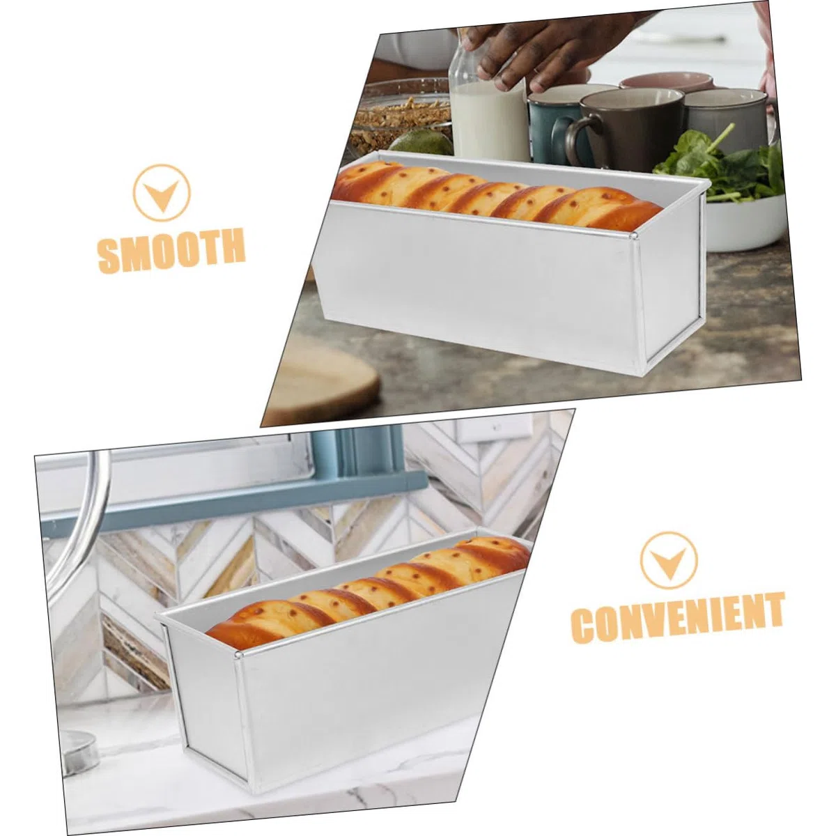 GLEAVI Teglia per Pane Tostato in Lega di Alluminio Antiaderente con Coperchio e Copertura Scorrevole, per Cottura e Toast