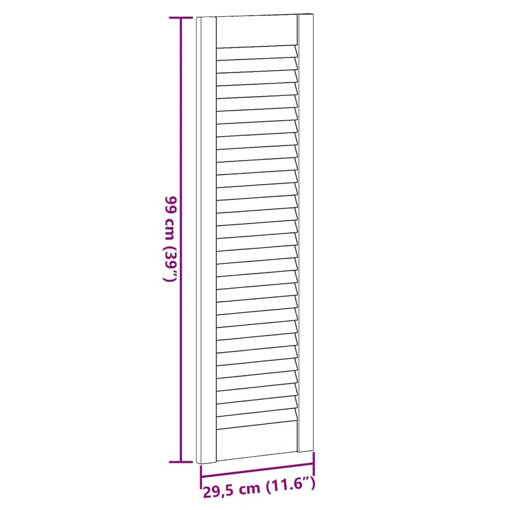 vidaXL Ante a Lamelle 2 pz Bianche 99x29,5 cm, porta della mobilia, porta dell'armadio, pannello a lamelle in legno, porta dell'armadio con le doghe