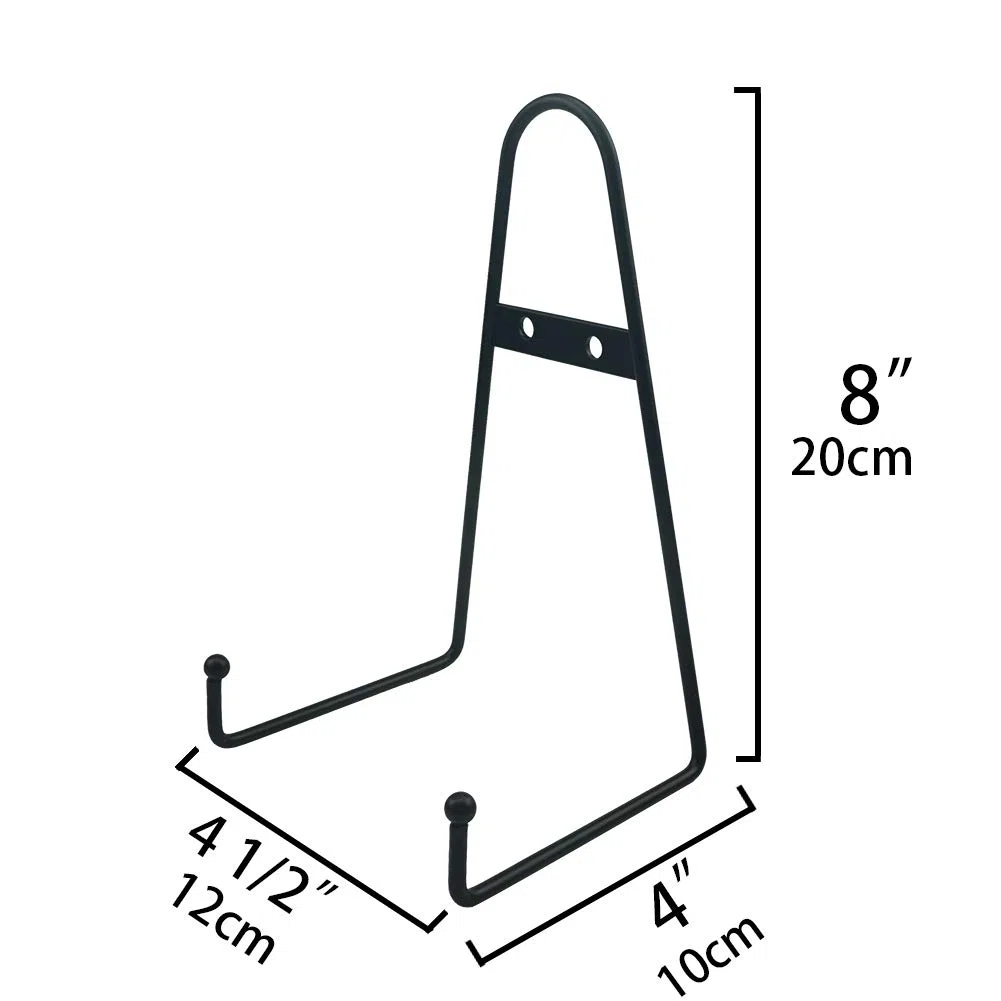 8 "Grande Nero Metallo Montaggio a parete Display Cavalletto Piastra Gancio Verticale Piastra Stand Titolari Cornice Cornice Stand per Parete