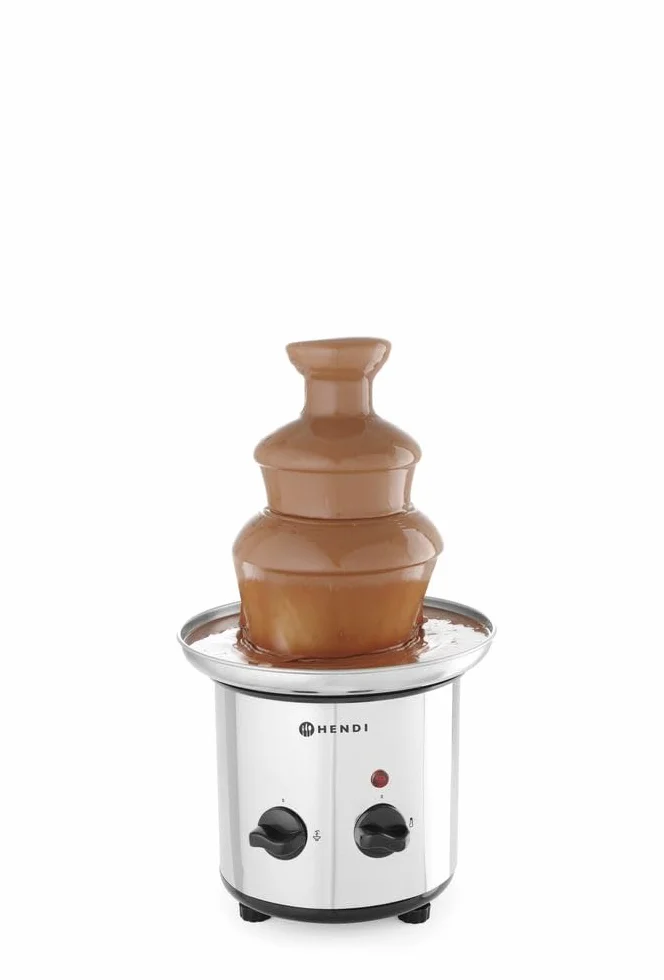 HENDI Fontana di cioccolato a 3 livelli, capacità: fino a 1,5 kg, 230 V / 46 W, Ø215x(H)375 mm, acciaio inossidabile