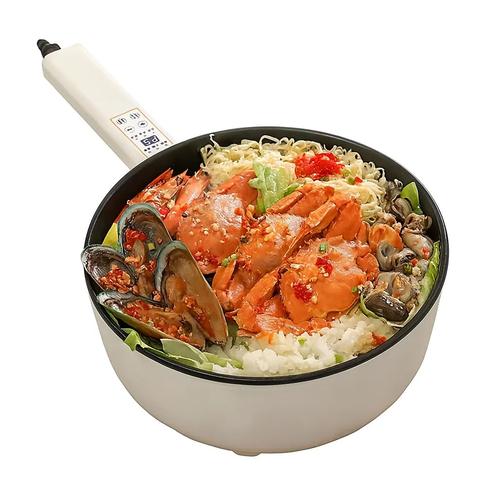 Frilla Pentola elettrica, Padella in Ceramica Antiaderente Aggiornata 41 × 28 × 15 cm, Multifunzione Padella Elettrica 4L - PANMAX