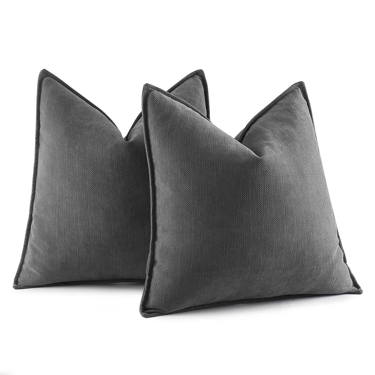 MIULEE Set di 2 Federe Cuscini Copricuscini Fodera pattern per Cuscino Federe per Cuscini Decorativi con Cerniera Nascosta Adatto per Camera da Letto Salotto Soggiorno Grigio scuro 50x50 CM