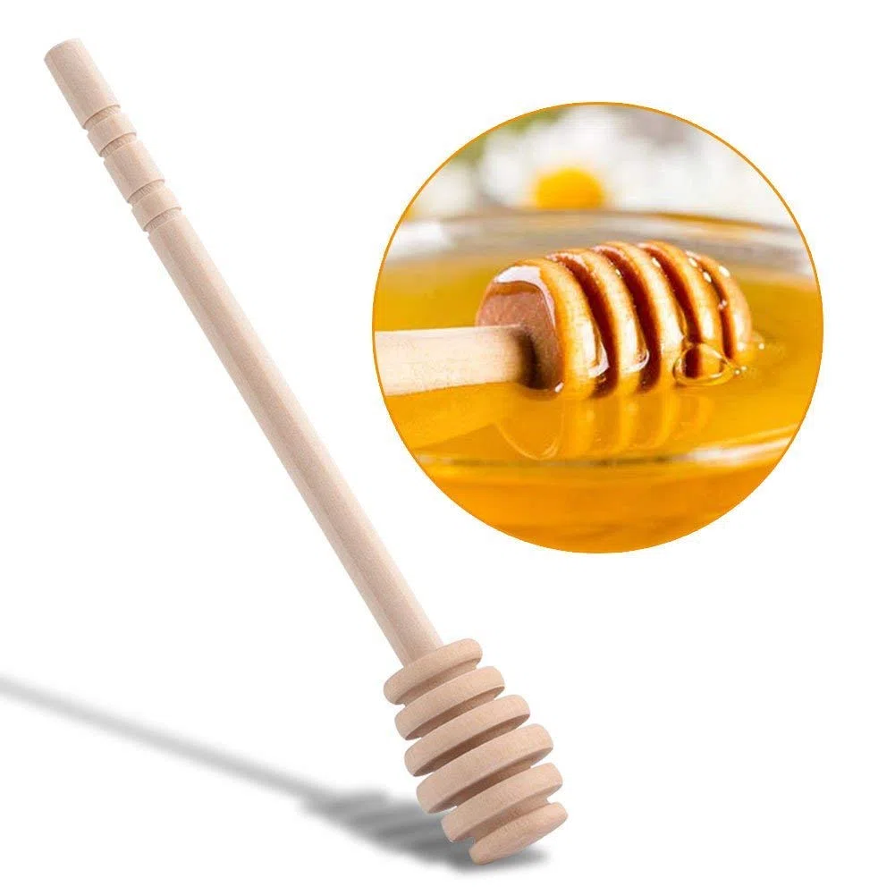 50PCS/set domestici Spargimiele legno portatile mini Jam Jar dispenser raccolta agitatore stick mino dispense Drizzle Honey 10CM Wooden