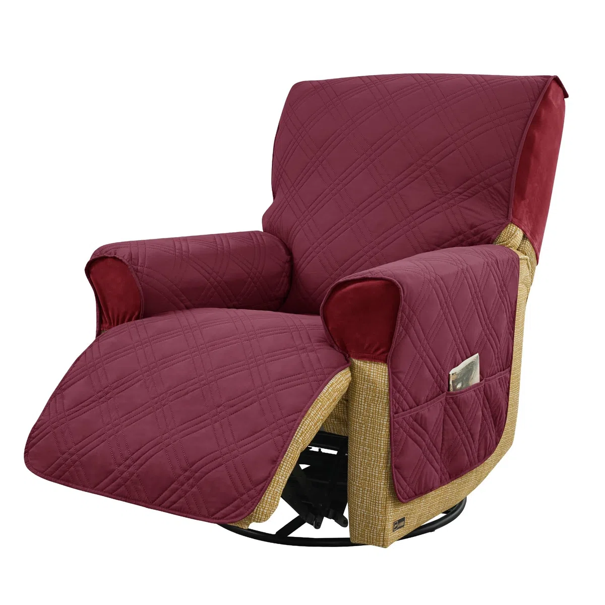Copripoltrona 1 Posto Impermeabile Copri Poltrona Relax Reclinabile Elettrica Con Braccioli, Copri Poltrona Elettrica Antiscivolo Universale Antigraffio Antimacchia(Wine red)