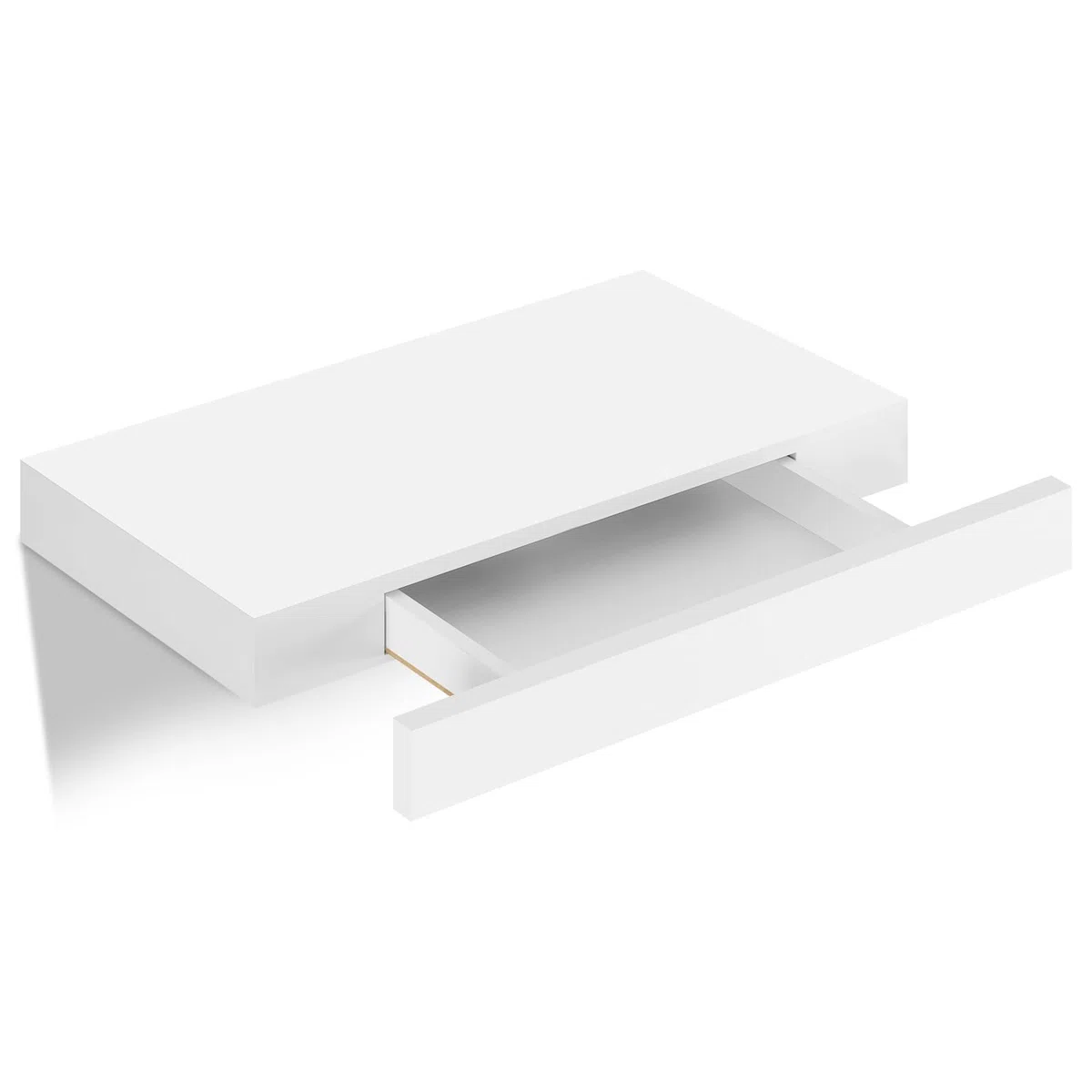 WOLTU Mensola da Muro, Scaffale Parete Moderno, Mensola con Cassetto in MDF per Soggiorno, Camera da Letto, Cucina, 40x25x5cm Bianco, RG9344ws