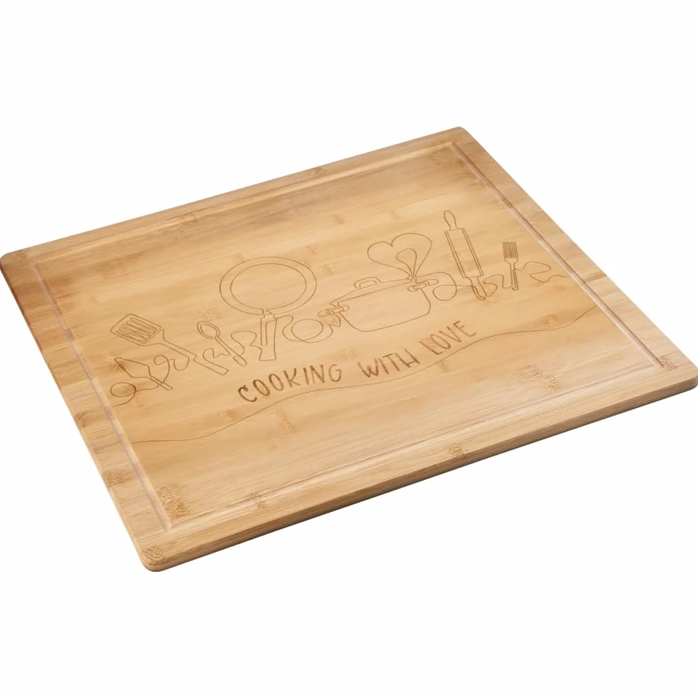 KESPER 58598 13 - Piastra a buffet, in bambù, dimensioni: 56 x 50 x 4 cm, spessore legno: 1,6 cm, colore: Marrone