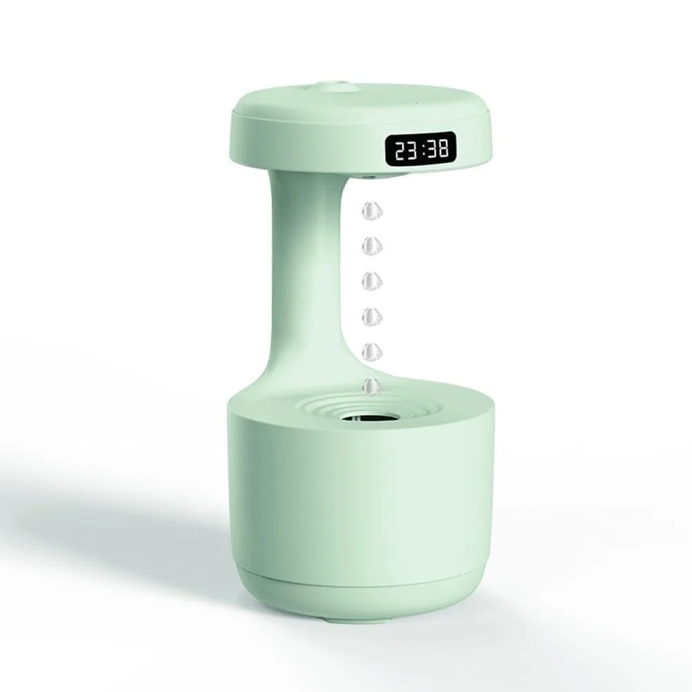 Umidificatore antigravità da 800 ml con diffusore di oli essenziali, ricaricabile tramite USB, per camera da letto, ufficio, auto, verde