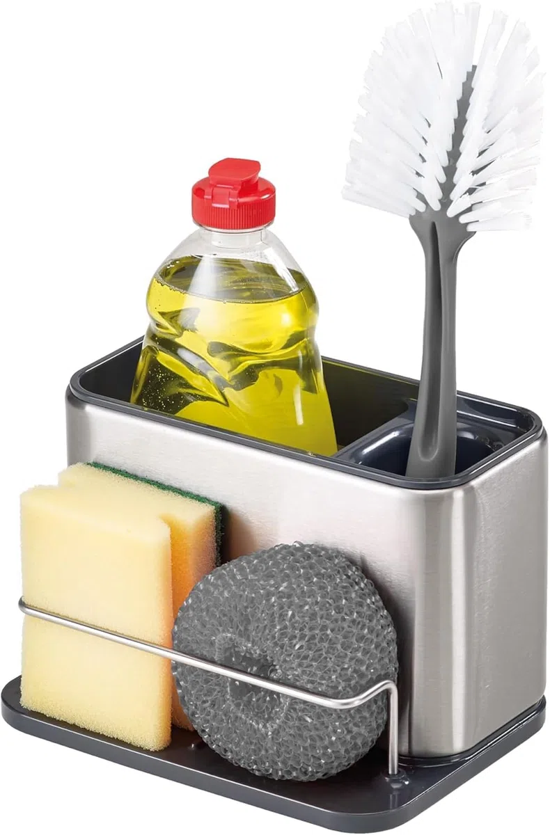 Joseph Joseph Surface Organizer per Lavello da cucina, Cestello Porta Spugne, Detersivo, Acciaio Inox