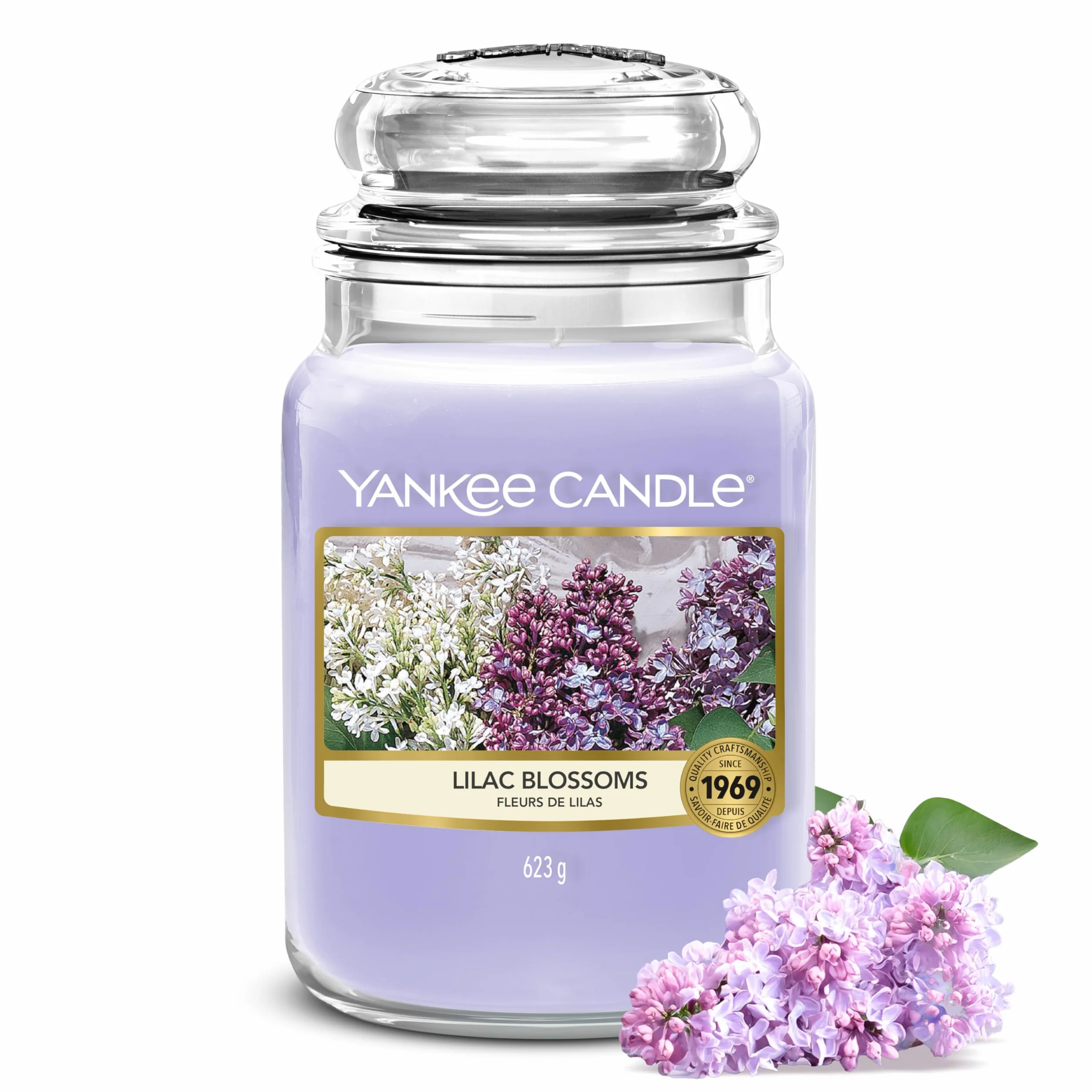 Yankee Candle Candela Profumata | Lilac Blossoms Grande Barattolo | Candele a Lunga Durata: fino a 150 Ore | Regalo Perfetto per Donne