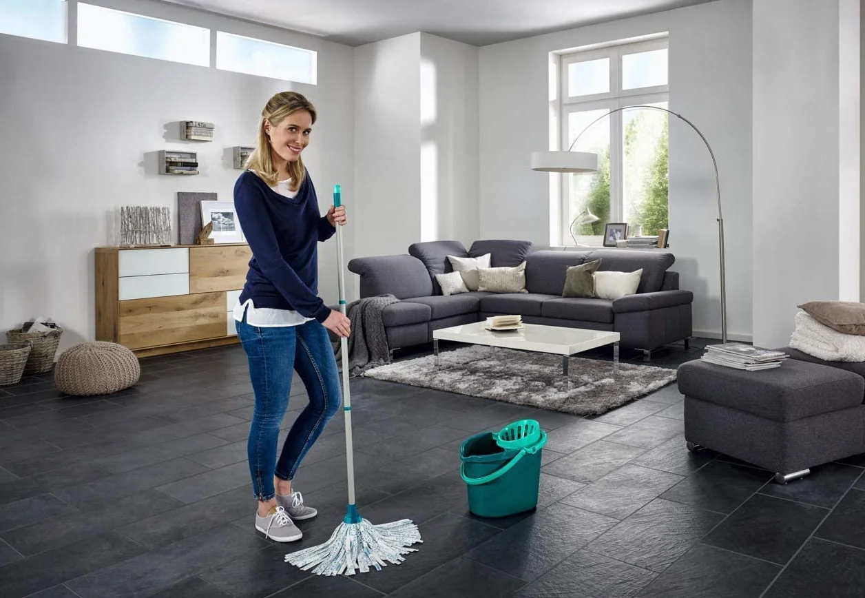 Leifheit Set Classic Mop Pavimenti In Viscosa Con Fibre Assorbenti, 39 X 29 X 29 Cm, Turchese