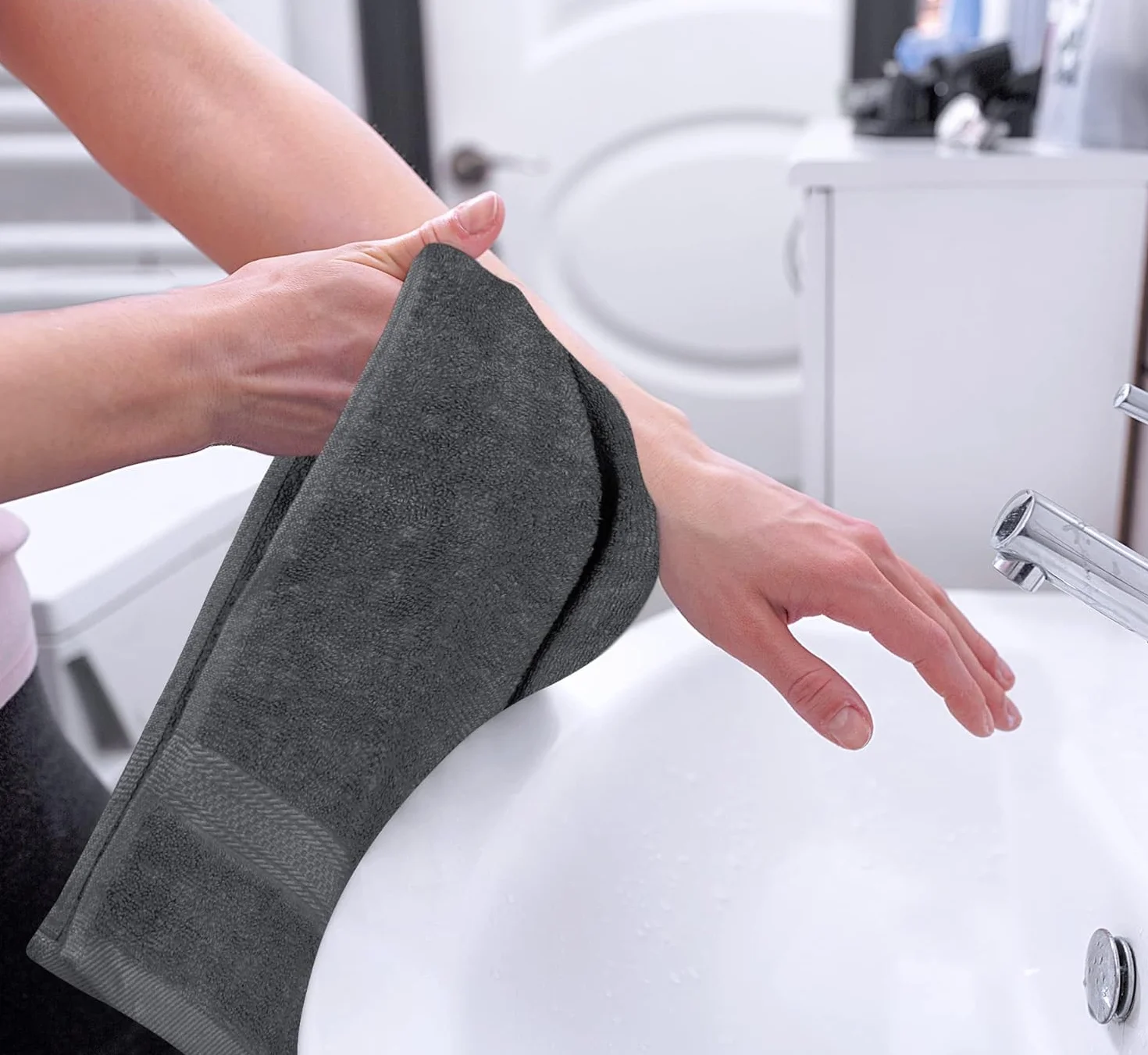Utopia Towels - Set di Asciugamani Mani (6 Pezzi, 41x 71 cm) - 100% Cotone - Perfezionare per Hotel & Spa - Massima Morbidezza e assorbenza da Parte di (Grigio)