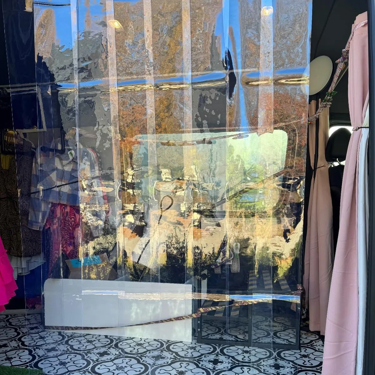 Tenda per porta in PVC per frigorifero e congelatore, strisce in vinile trasparente per refrigeratori industriali e celle frigorifere, 75 x 290 cm