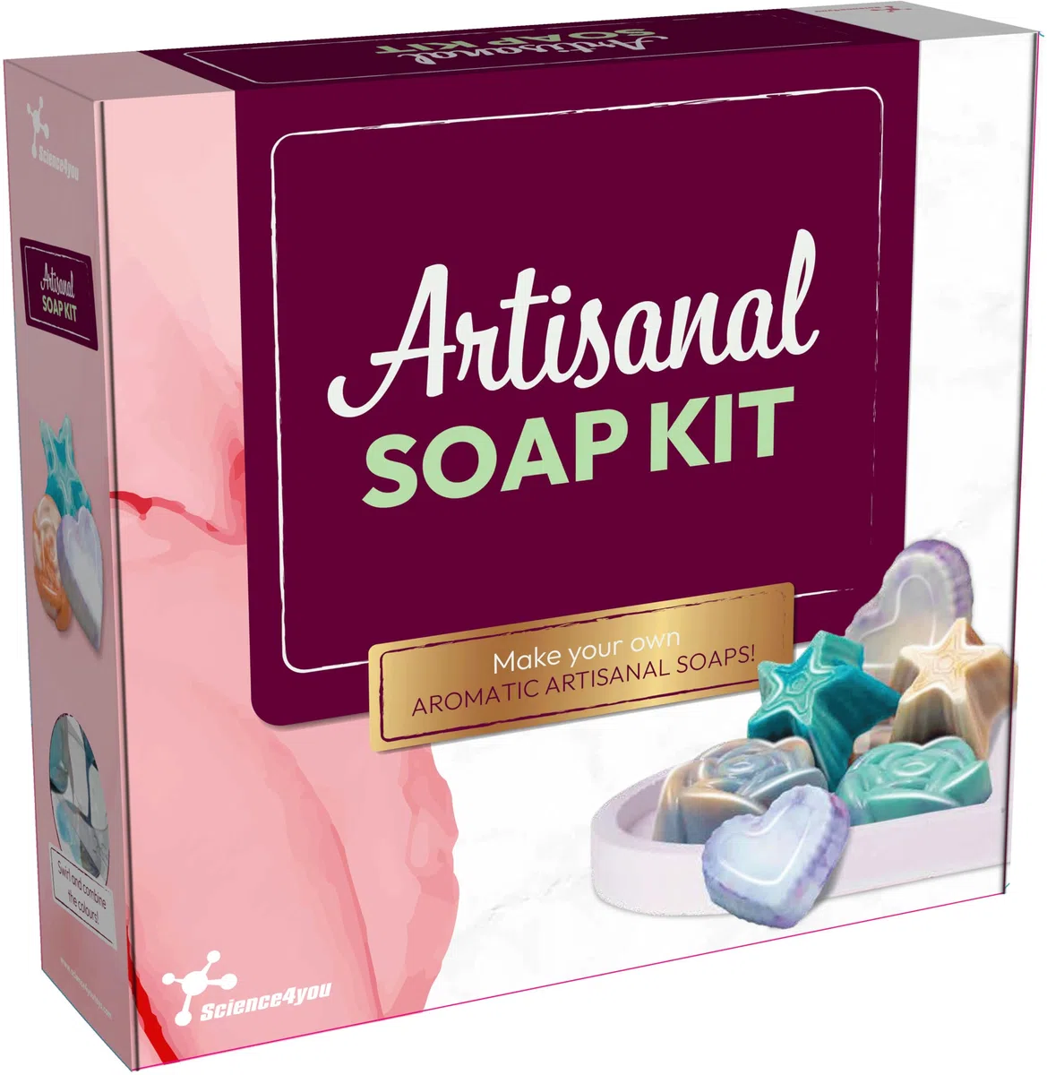 Science4you Kit per la Produzione di Saponi Artigianali - Crea i Tuoi Saponi con questo Kit Artigianale, Crea 3 Diversi Saponi Profumati, Kit di Artigianato Educativo, Regali Artigianali per Adulti