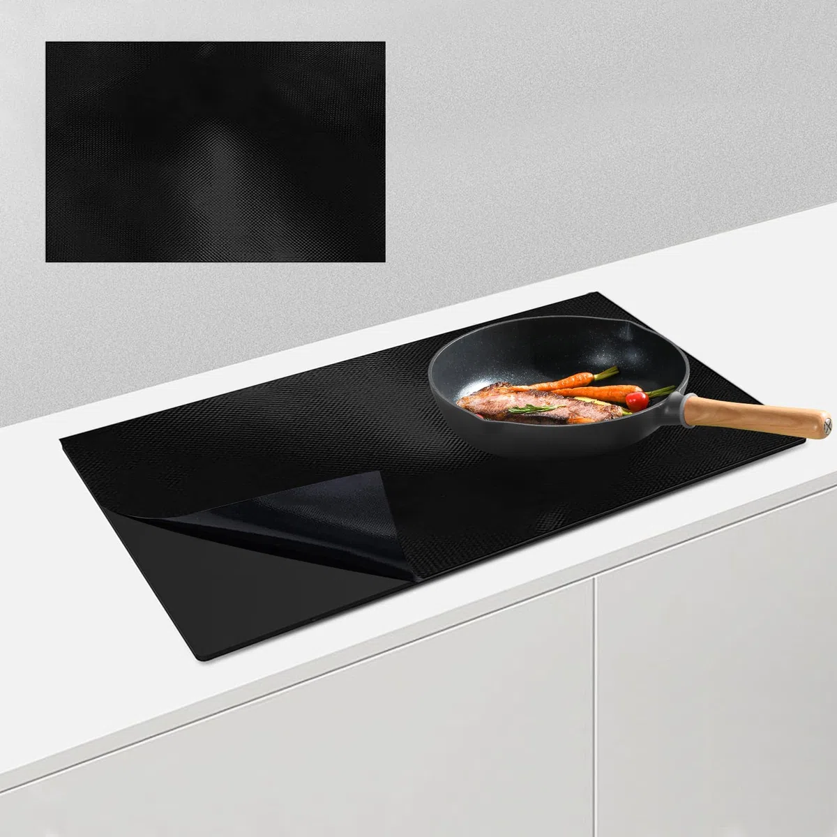54 * 90cm Tappetino Piano Induzione Magnetico Tappetino Protettivo per Piano Cottura a Induzione Riutilizzabile Copri Piano Induzione Pad Protezione in Silicone, Antiscivolo, Antigraffio